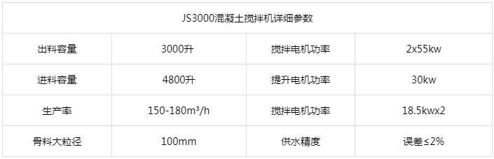 JS3000混凝土搅拌机参数